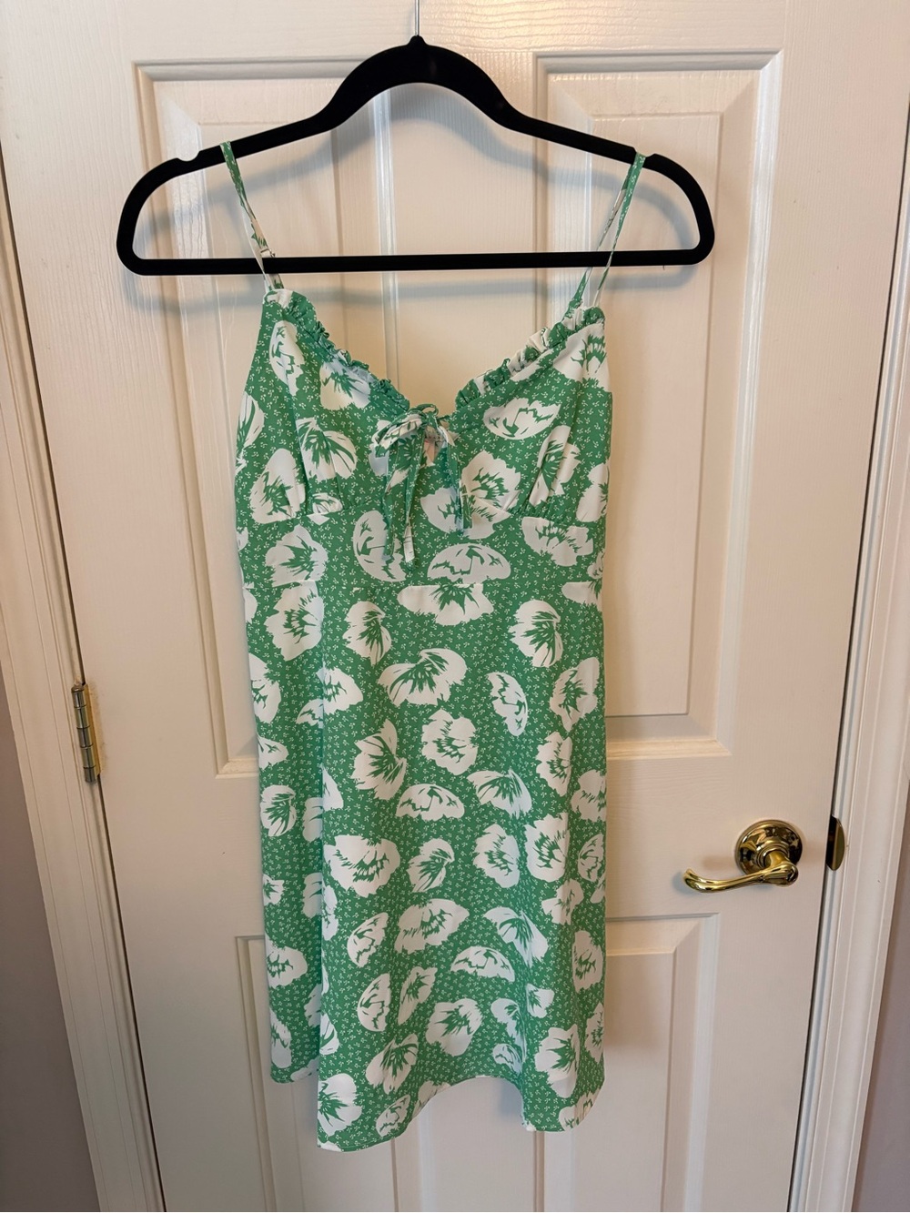 Pink Lily Green & White Floral Mini Dress
